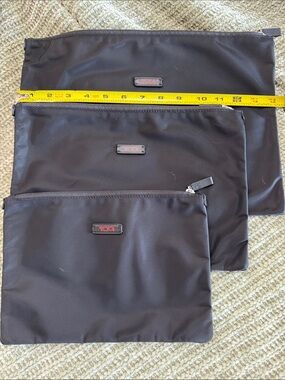 Tumi Black Nylon Travel Organizer Pouch Set (3)